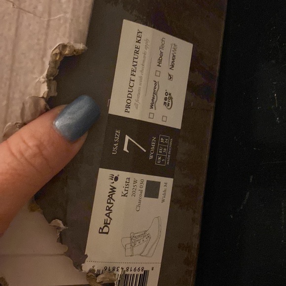 NWT & original packaging Bearpaw Krista Closed Toe Mid Calf Boot Charcoal size 7 - Picture 2 of 11